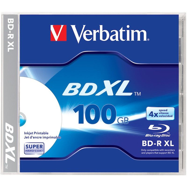 Диски Blu-ray Verbatim 43790 BDXL 100Gb 1шт Jewel Case Printable ...