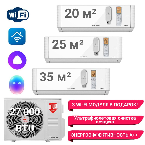Инверторная мульти сплит-система Royal Thermo MULTI COMBO на 3 комнаты ...