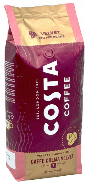 Кофе в зернах Costa Coffee Caffe Crema VELVET 1 кг - купить с доставкой ...