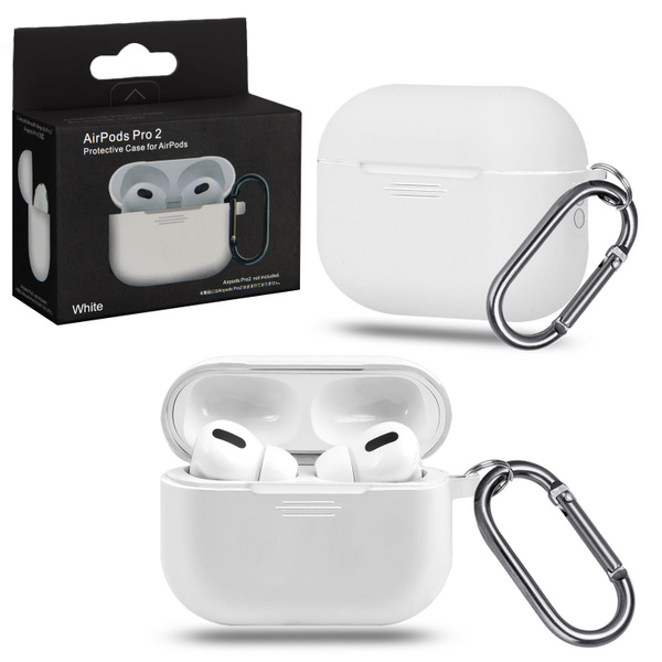 Чехол AirPods Pro 2 силиконовый/ кейс для наушников Apple/ белый ...