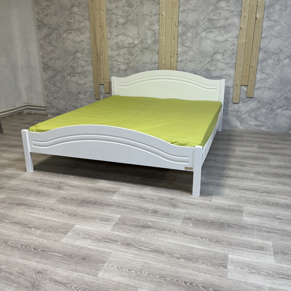 Кровать двуспальная 120х200 белая из массива березы + мдф / Лондон ...