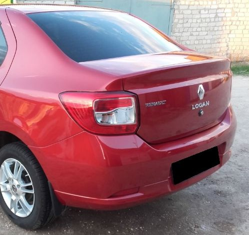 Бампер задний Renault Logan 2 Рено Логан (2014-2018) B76 - КРАСНЫЙ ...