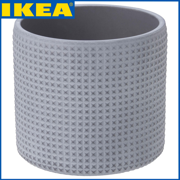 IKEA Горшок для цветов, белый, серый, 1 шт - купить с доставкой по ...