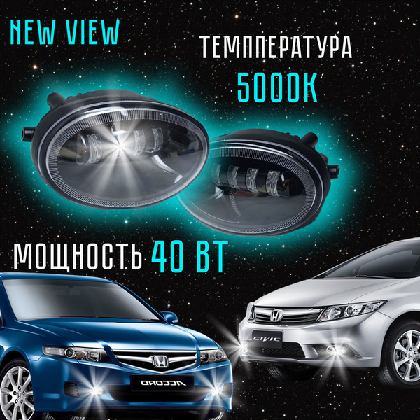Характеристики Светодиодные противотуманные фары LED на Хонда/Honda 40W ...