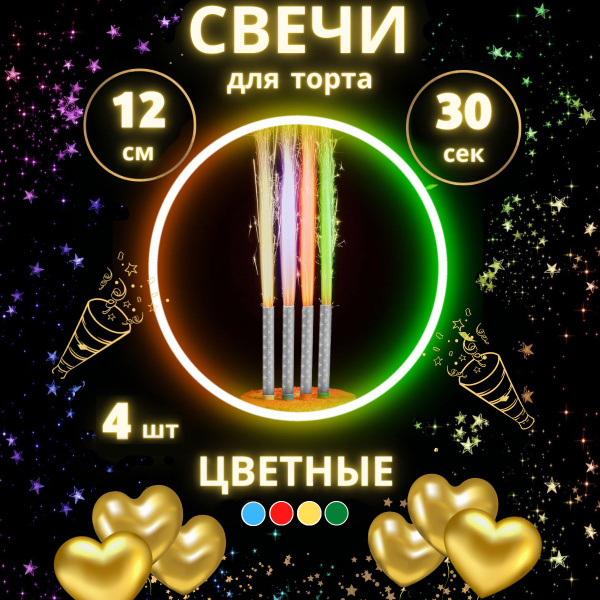 Свечи для торта Фонтан цветные - купить с доставкой по выгодным ценам в ...
