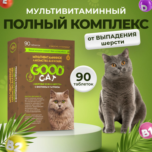 Витамины для котов и кошек Рыжий Полосатый , для здоровья кожи и шерсти ...