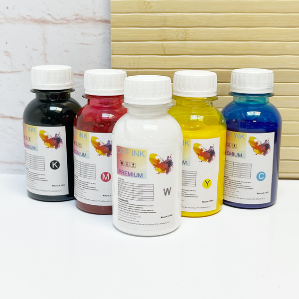 Характеристики Чернила для DTF печати Premium 5*100ml CMYK+W подробное ...