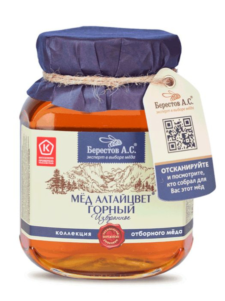 Мед горный БЕРЕСТОВ А.С. натуральный, 500г - купить с доставкой по ...