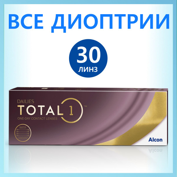 Контактные линзы Alcon Dailies Total 1 / Дейлис Тотал однодневные / 30 ...