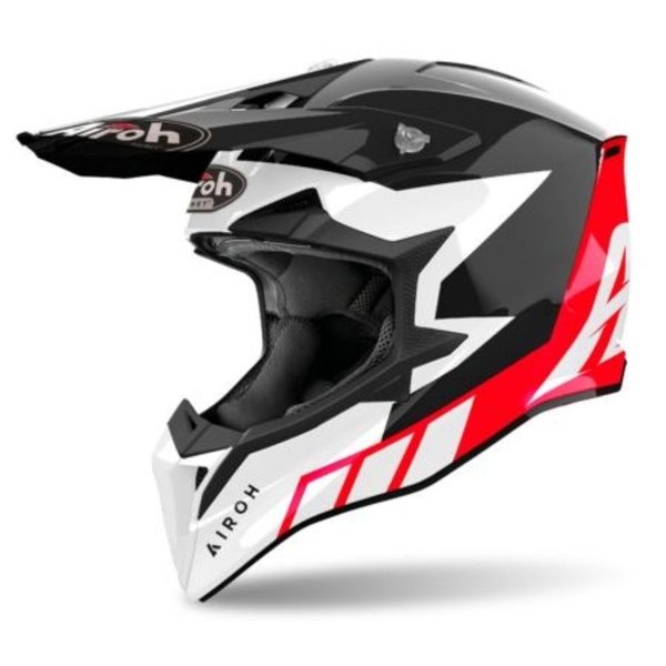 Шлем кросс AIROH Wraap RELOADED Red Glossy, для питбайка, кросс эндуро ...