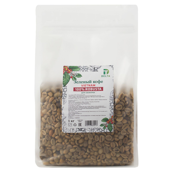Зерновой зеленый кофе Робуста Вьетнам Nat-Coffee 1 кг - купить с ...