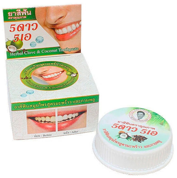 Характеристики RasYan HERBAL TOOTHPASTE Clove Oil Тайская Отбеливающая ...