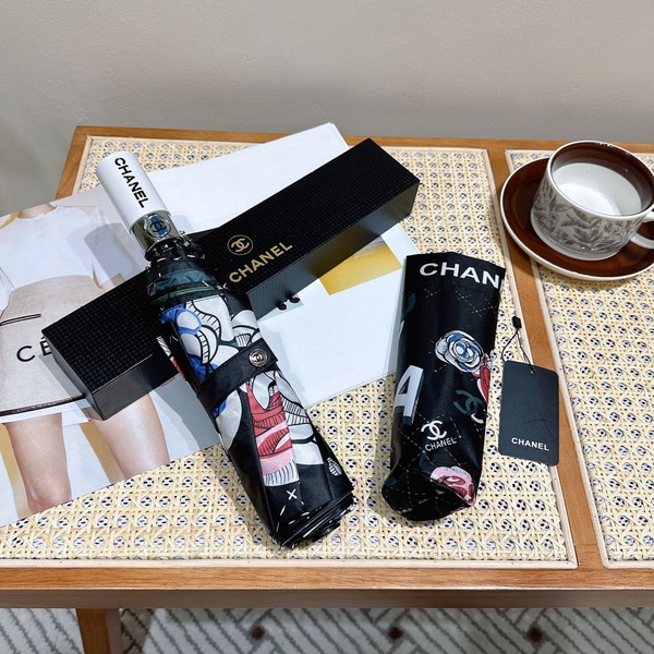 Зонт Chanel, 3 сложения, черный купить по низкой цене в интернет ...