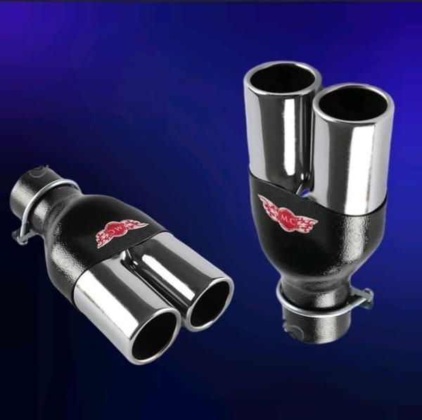 Универсальная насадка на глушитель двойная автомобильная - купить по ...