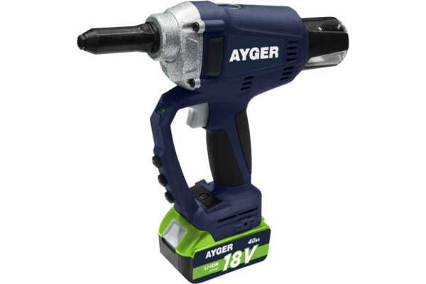 Заклёпочник аккумуляторный AYGER AP100 - купить с доставкой по выгодным ...