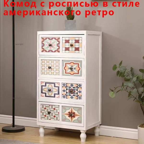 Комод Многослойный комод из массива дерева в гостиной, 34x50x94 см, 4 ...