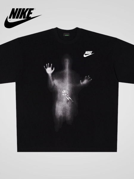Футболка Nike, размер 50, цвет глубокий черный, гребенный хлопок ...