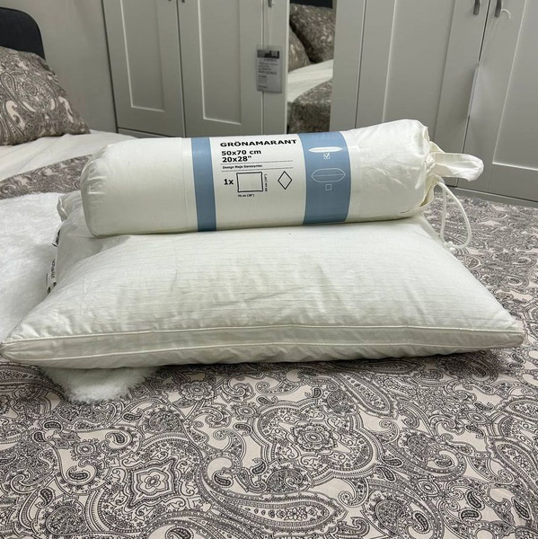 Подушка ИКЕА ГРЁНАМАРАНТ низкая 50x70 см купить на OZON по низкой цене ...