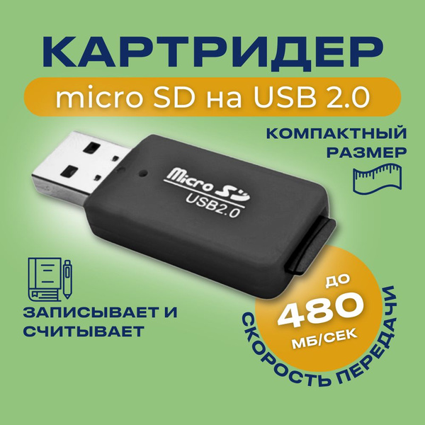 Картридер для карт памяти формата SD до 2TB - купить с доставкой по ...
