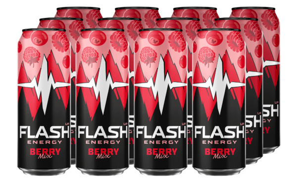 Энергетический напиток Flash Up Energy Berry Mix Ягодный микс 0,45 л 12 ...