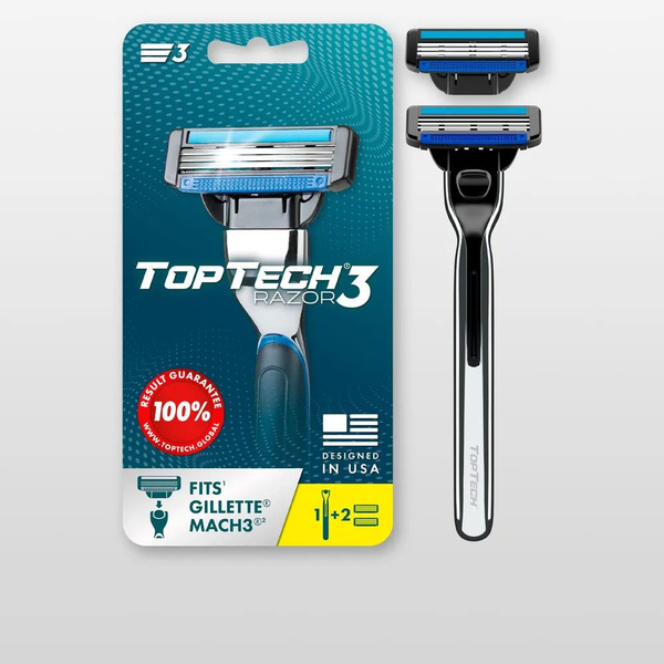 TopTech Razor 3 Мужская бритва 1 станок+ 2 сменные кассеты - купить с ...
