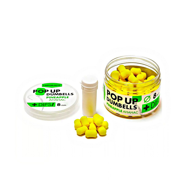 Бойлы плавающие Карпомания Pop-Up Dumbells+Dips 8мм 60гр в банке ...