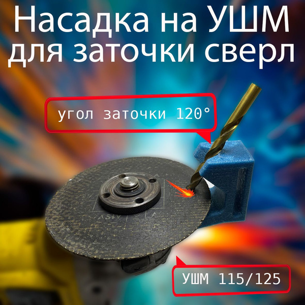Насадка для заточки сверл на УШМ 115/125 42мм. - купить с доставкой по ...