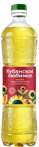 Масло подсолнечное высшего сорта "Кубанское Любимое" нерафинированное 0 ...
