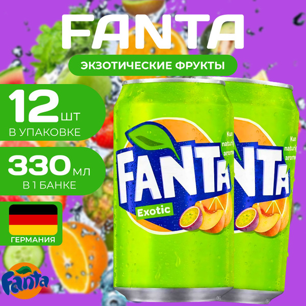 Характеристики Fanta Фанта Ж/Б 12 шт. по 0.33л. Германия Фанта ...