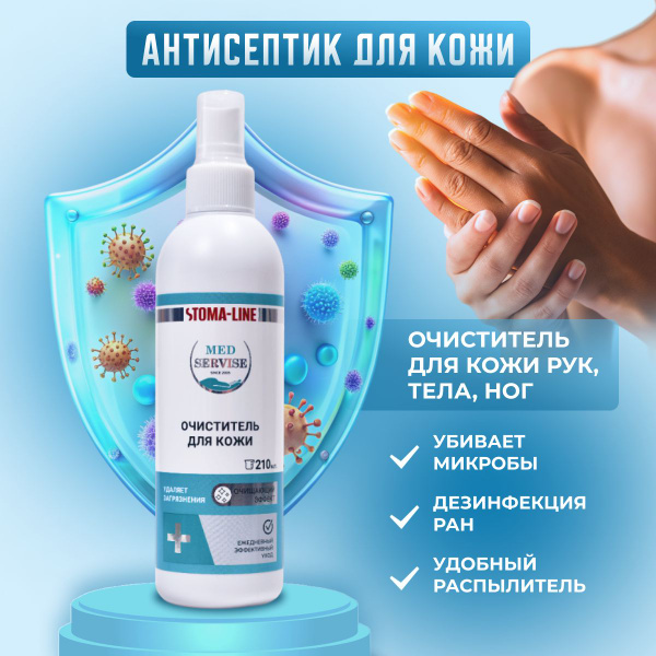 Антисептик антибактериальный спрей для рук, тела и ног MEDSERVISE - 210 ...