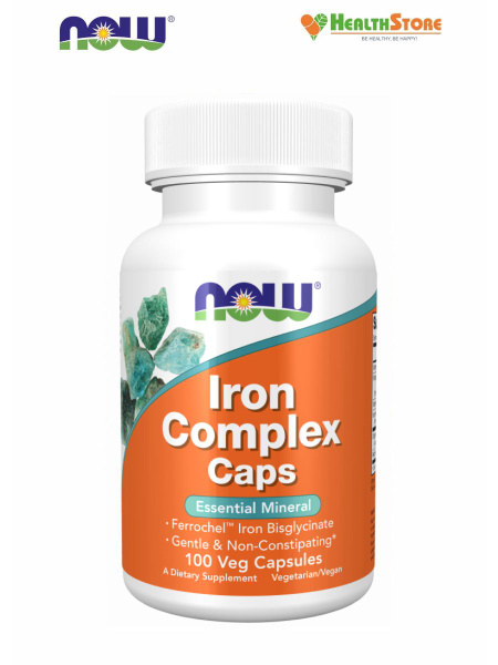 Характеристики NOW Iron Complex Caps 100 капсул нау железо витамины ...