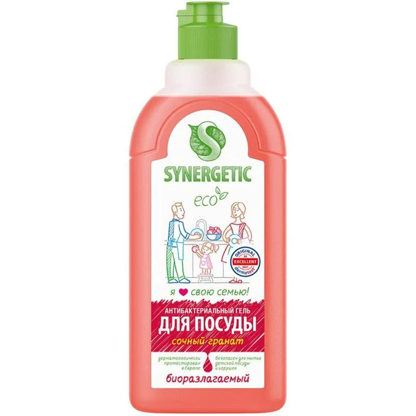 Средство для мытья посуды "SYNERGETIC" Гранат 0,5 л. I СИНЕРГЕТИК ...