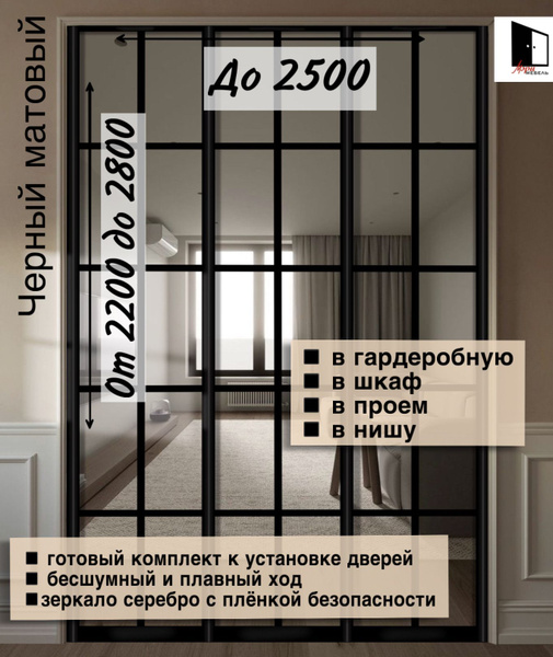 Двери купе составные в проем , гардеробную и в шкафы купе . Комплект 3 ...