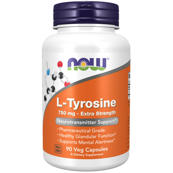 Аминокислота Тирозин NOW L-Tyrosine Extra Strength 750 мг, 90 капсул ...