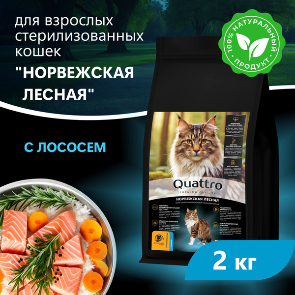 Корм сухой для взрослых стерилизованных кошек породы Норвежская лесная ...