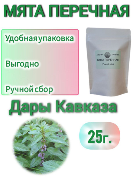 Мята сушеная перечная, Травы Кавказских гор для чая, ручной сбор ...