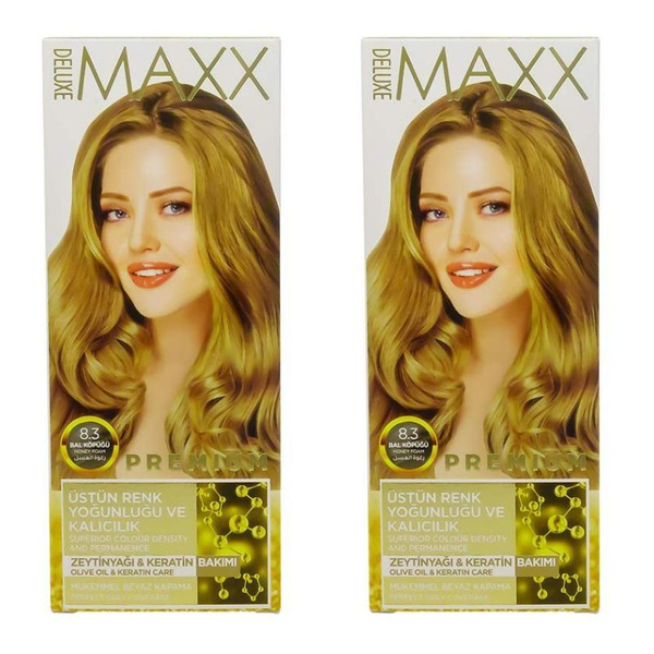 MAXX DELUXE PREMIUM HAIR DYE KIT Набор для окрашивания волос 8.3 ...