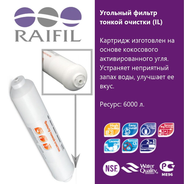 Фильтр угольный тонкой очистки Raifil IL-11W-C-EZ (постфильтр с ...
