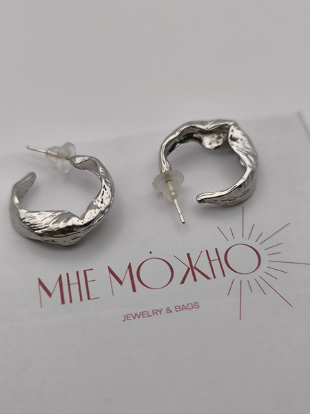 МНЕ МОЖНО серьги женские бижутерия кольца серебристые - купить с ...