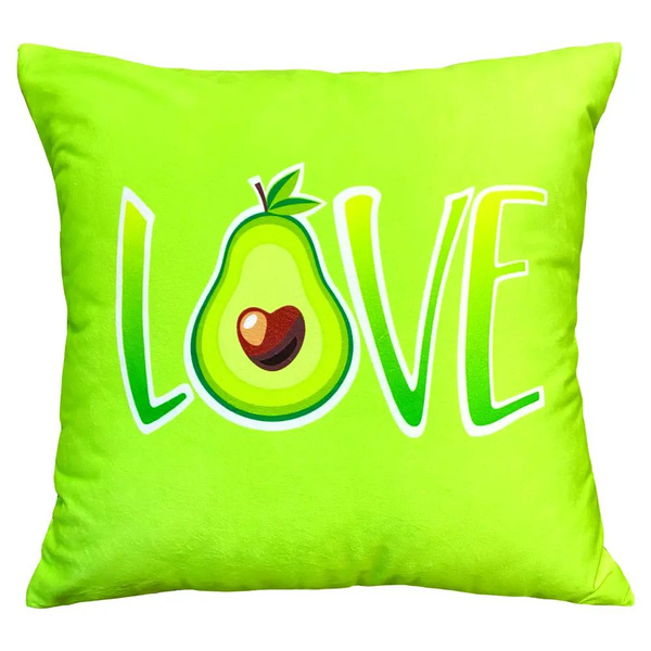 Подушка Seasons Авокадо Love 40x40 см бархат цвет зеленый 40x40 ...