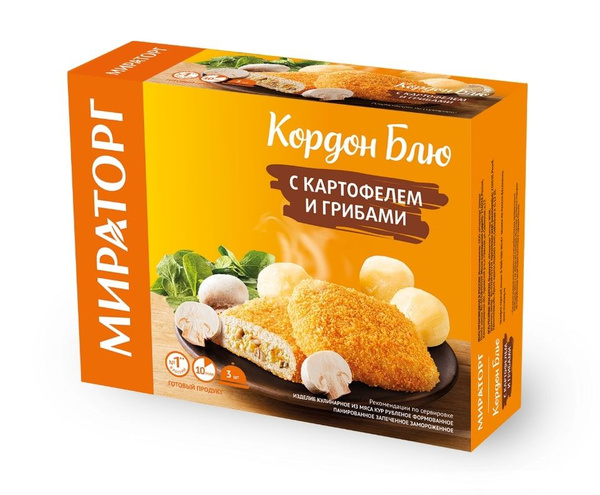 Кордон блю с картофелем и грибами Мираторг, замороженный, 405 г ...