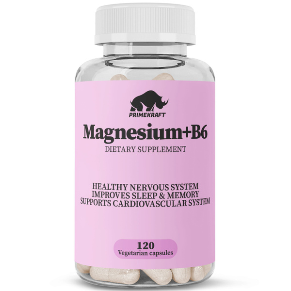 Магний + витамин B6 Prime Kraft Magnesium + B6 - 120 вег.капсул ...