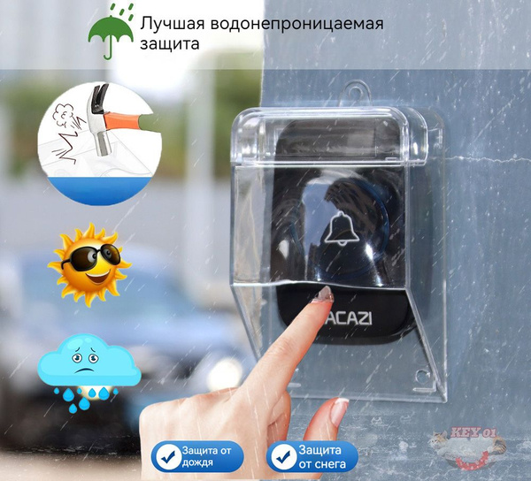 Защита на звонок. Козырек для беспроводного уличного звонка от дождя ...
