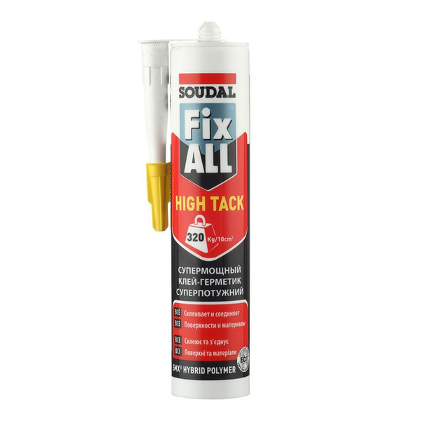 Клей-герметик гибридный "Soudal" Fix All High Tack прозрачный 290 мл ...