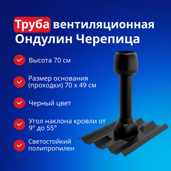 Труба вентиляционная для Черепицы Ондулин, 4 волны купить на OZON по ...