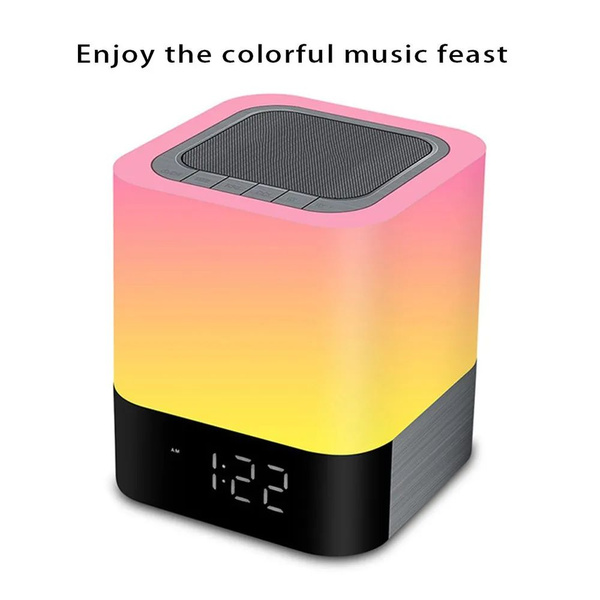 Часы электронные, Ночник 7 цветов, Bluetooth-колонка, MP3-Плеер, со ...