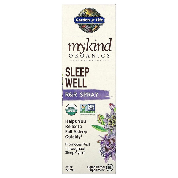 Пищевая добавка Гарден оф Лайф, MyKind Organics, Sleep Well, спрей для ...