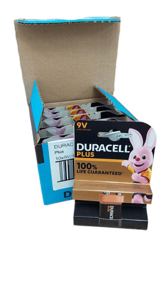 Батарейка Duracell Крона 9v 6LR61 Plus Alkaline 9V BOX10 , 10шт ...