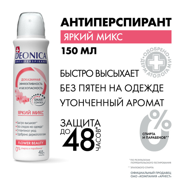 Дезодорант антиперспирант женский спрей Deonica Яркий микс 150 мл ...