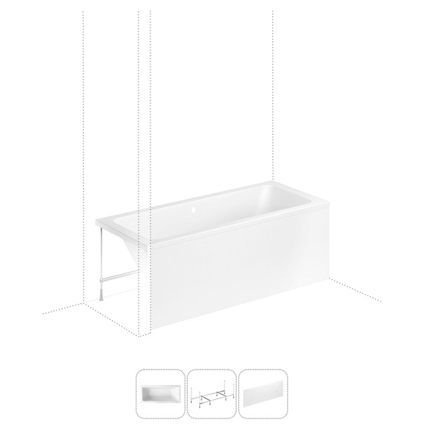 Акриловая ванна 170x75 с каркасом и экраном Lavinia Boho Pure S2 ...